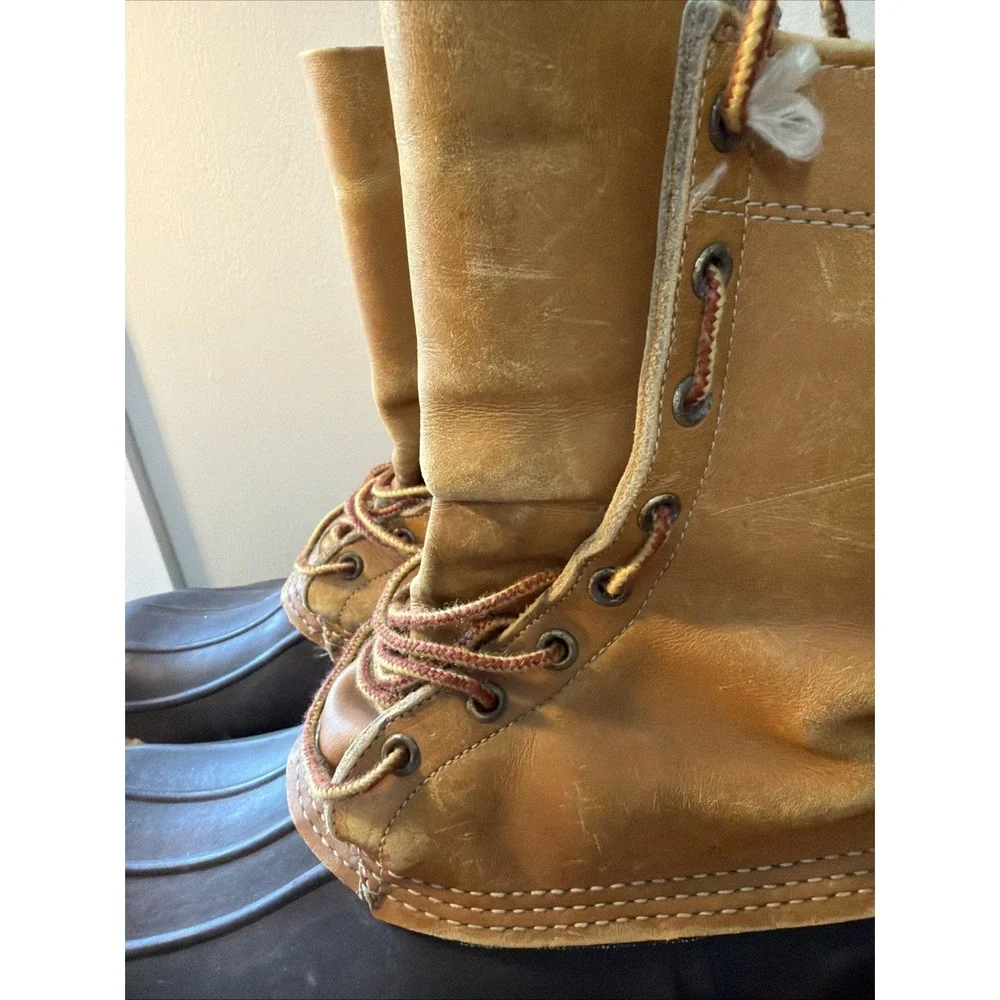 Vtg LL Bean Duck Boots Soze 12 Old Tags Mid Calf USA